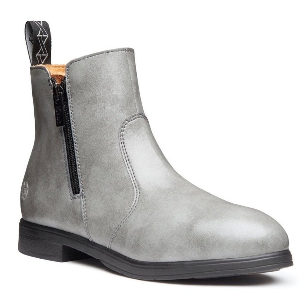 NWOB XENA Omega V1 Steel-Toe Ankle Bootie In Vegan Grey Sz 8.5W Workwear Rugged